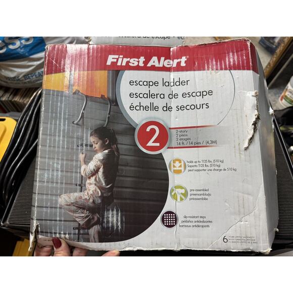 First Alert 14 ft Two Story Emergency Escape Ladder - Open Box, Damaged - Picture 1 of 9